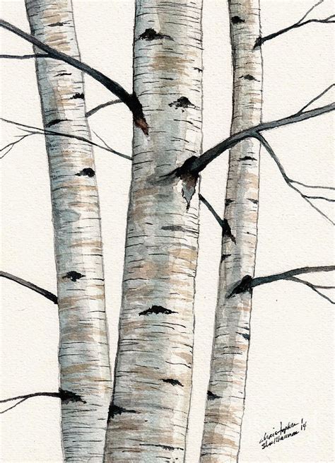 Three Birch Trees Number Two Painting By Christopher Shellhammer