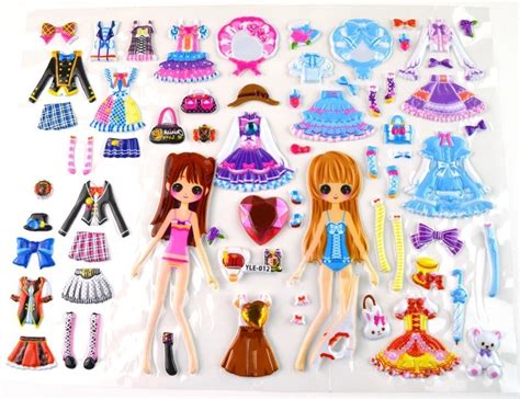5 Piece Girls Change Clothes Dress Up Stickers Random Pattern 20cm15