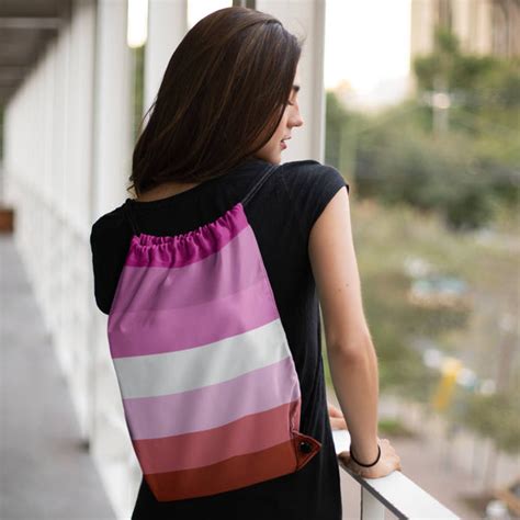 65 mcmlxv lgbt lesbian pride flag print drawstring bag