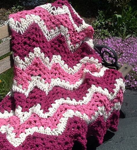 Hand Crocheted Decorative Afghan Throw Blanket Lacy Ripples In Etsy