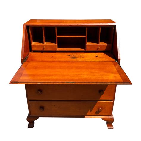 Antique Farmhouse Maple Drop Front Secretary Desk Scranton Antiques