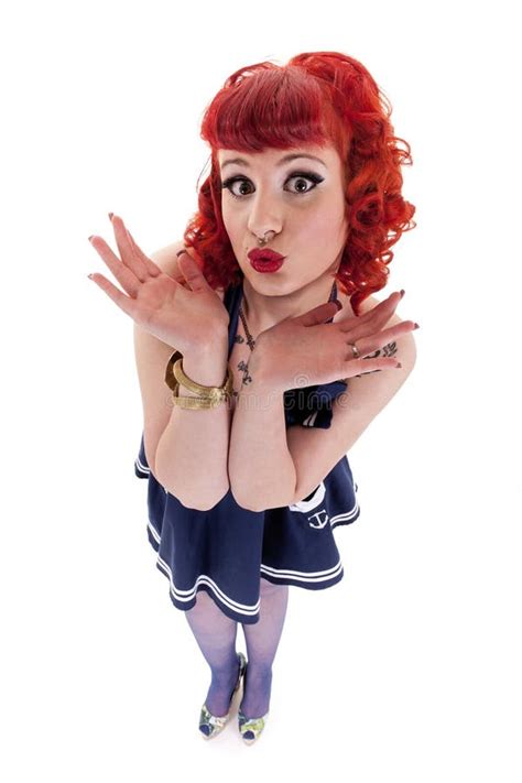 pinup girl with red hair stock image image of caucasian 29880425