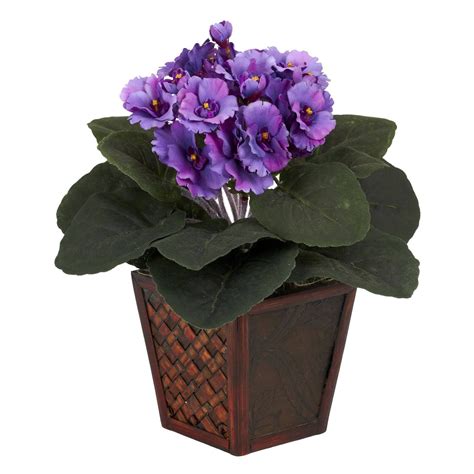 African Violet Wvase Silk Plant Set Of 2 Nearly Natural
