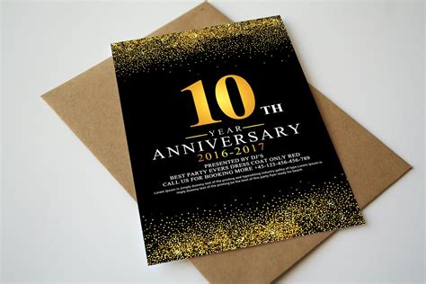 Anniversary Invitationrsvp Template Card Templates Creative Market