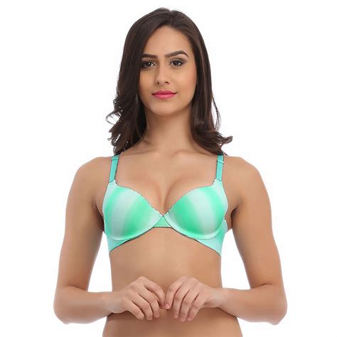 Buy Sea Green Push Up Bra With Detachable Straps And Laser Cut Finish Online India Best Prices