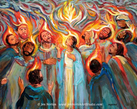 Pentecost Art Print Fire Of The Holy Spirit On Disciples Etsy