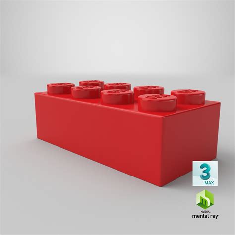 Lego Brick 2x4 Bright Red 3d Model 9 Max Obj Ma C4d Fbx Free3d