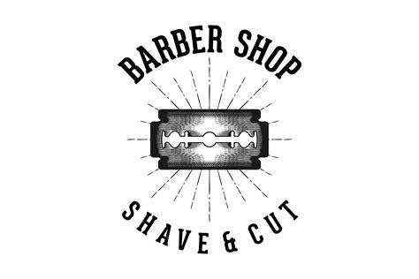 Razor Blade Barbershop Logo Illustration Par Wangs · Creative Fabrica