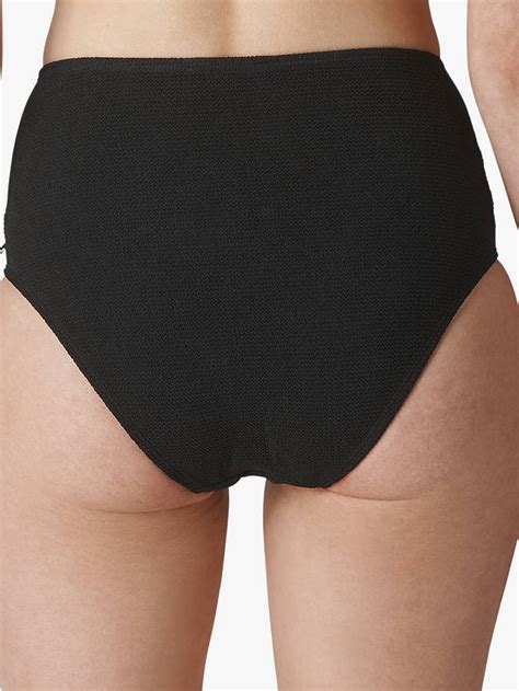 Whistles Klara Minimal Textured Bikini Bottoms Black At John Lewis