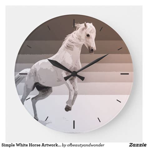 Simple White Horse Artwork Wall Clock In 2021 Horse
