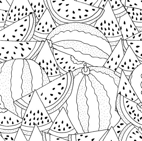 Cute Watermelon Coloring Pages