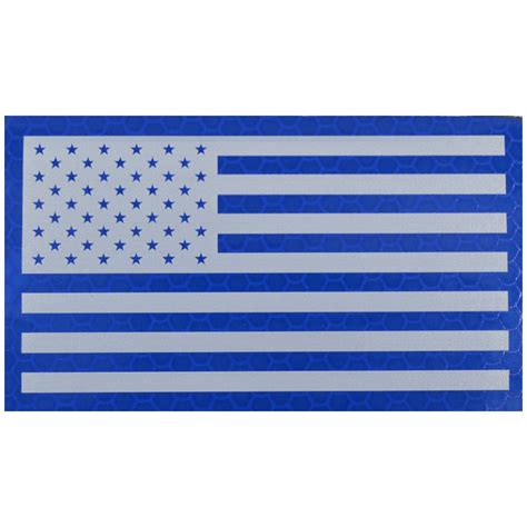 Reflective Printed Bluewhite Usa Flag 2x35 Patch