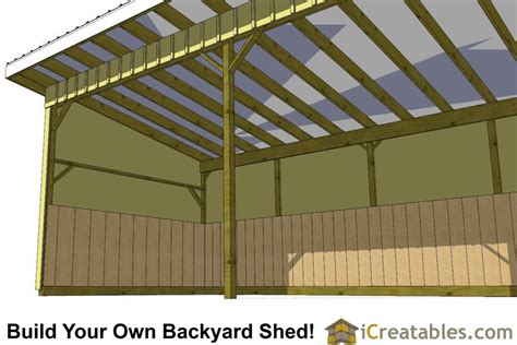 12x30 Horse Run In Shed Rear View Run In Shed Shed Plans Building A