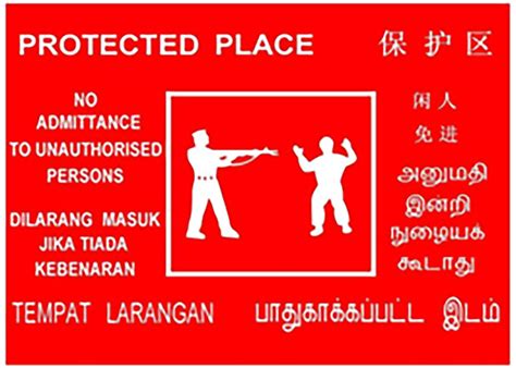 Protected Area And Protected Place Signs Updated To Be Implemented In S