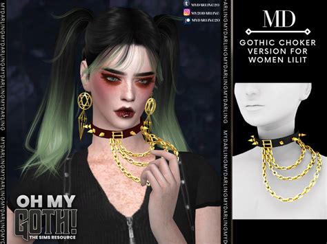 Oh My Goth Choker Version For Women Lilit The Sims 4 Catalog