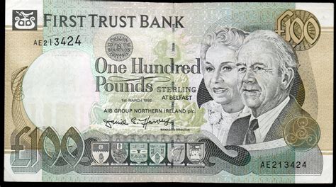 First Trust Bank Belfast £100 Hundred Pound Banknotes 1994 1996 Real