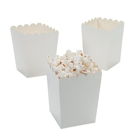 Mini White Popcorn Boxes