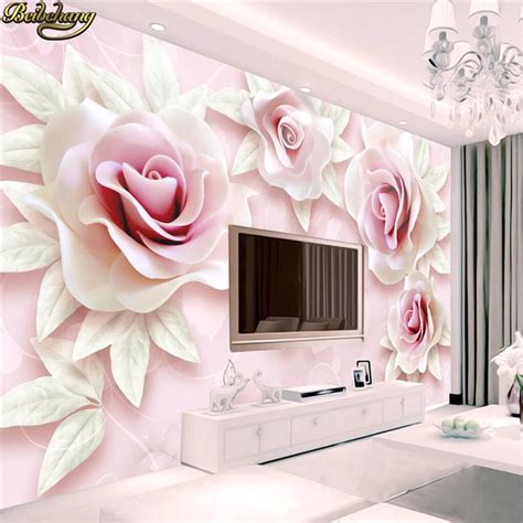 Beibehang Magnolia Flower Relief Backdrop 3d Backdrop Flower Embossed