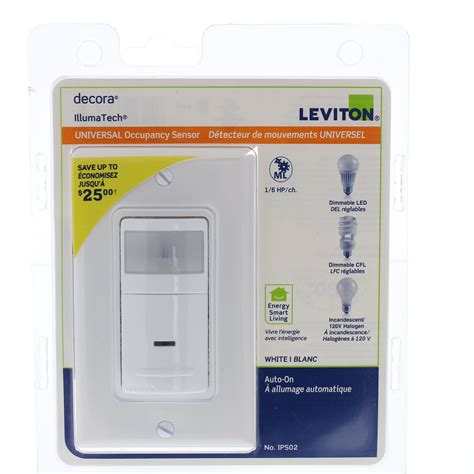 Leviton White Relay Occupancy Sensor Single Pole Ledcfl Ips02 Hlw