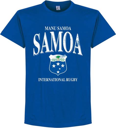 Samoa Rugby T Shirt Blauw Xxl