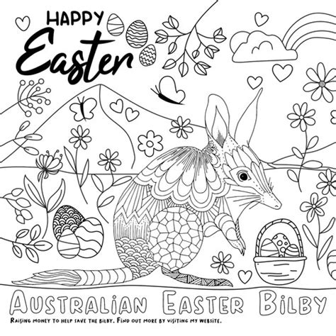 Easter Bilby Colouring Page Taswild