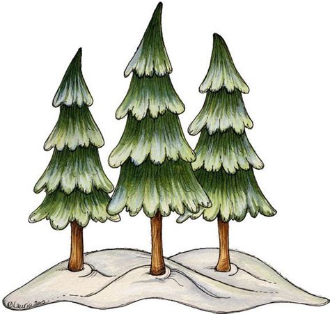 Cartoon Trees In Winter Clip Art Library