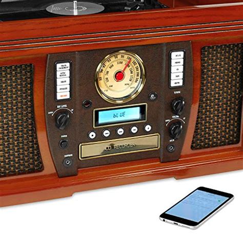 Victrola Wood 7 In 1 Nostalgic Bluetooth Record Player With Cd Encoding
