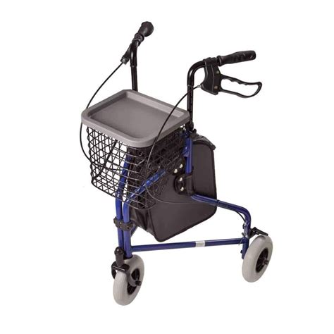 Dmi 3 Wheel Folding Lightweight Aluminum Rollator Walker Royal Blue