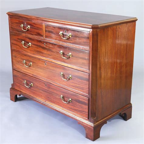 Antique Georgian Figured Mahogany Chest Of Drawers With Canted Corners C1800 Antiquescouk