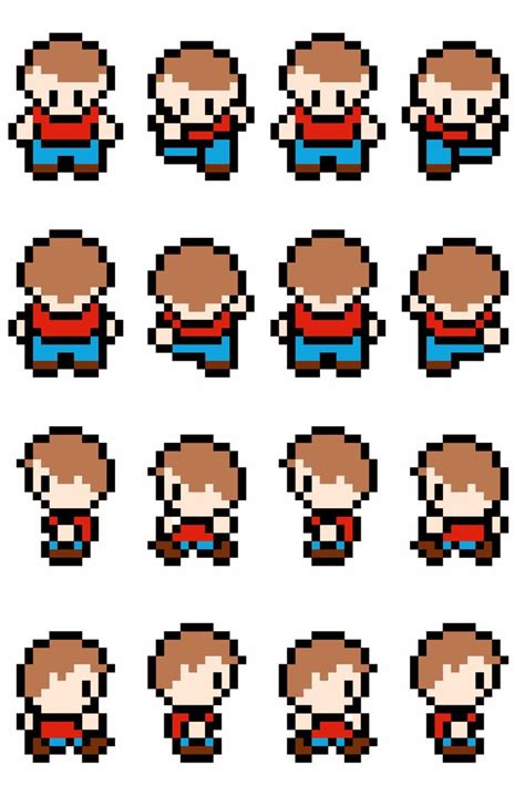 Retro Character Sprite Sheet By Isaiah Another Sprite Sheet That I Made Has The Basic