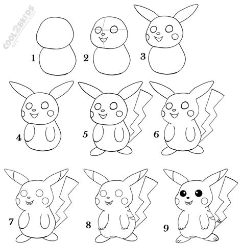 How To Draw Pikachu Step By Step Pictures Cool2bkids