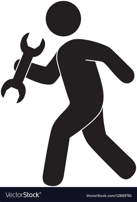 Repairman Character Working Icon Royalty Free Vector Image