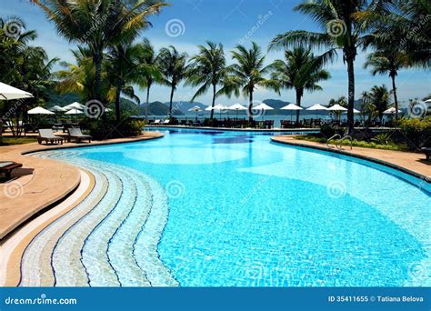 Tropical Resort With Swimming Pool Royalty Free Stock Photo Image