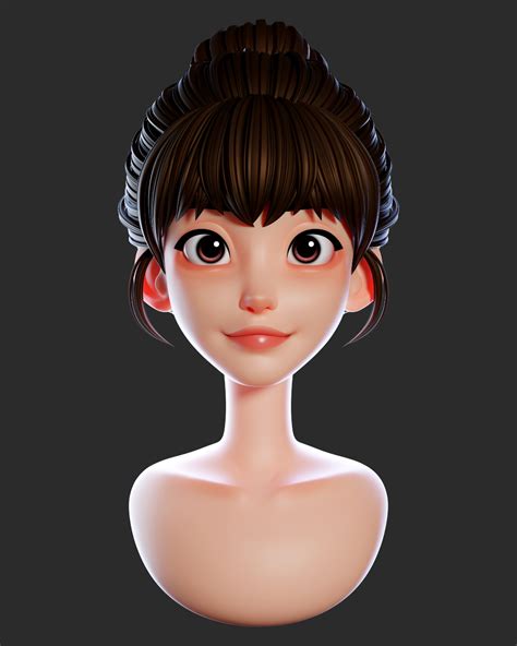 Artstation Lovely Hair Shin Min Jeong 3d Model Character Character