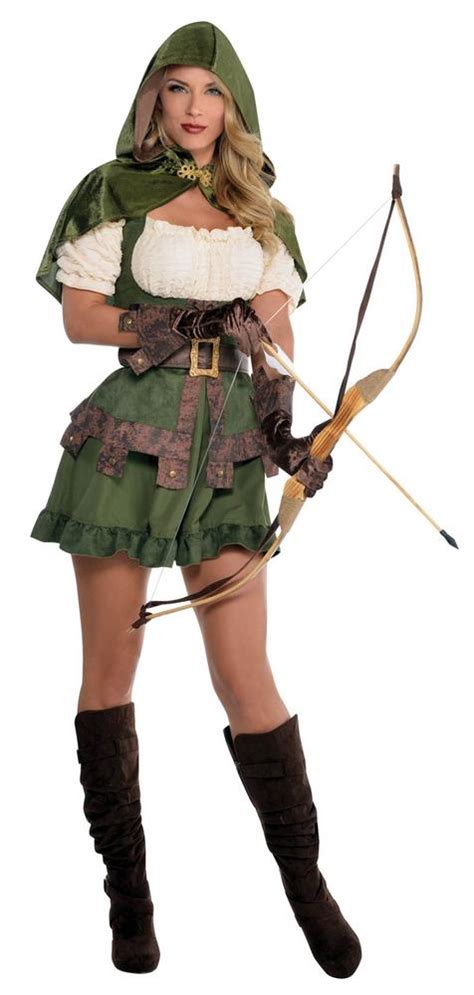 Womens Robin Hoodie Fancy Dress Costume