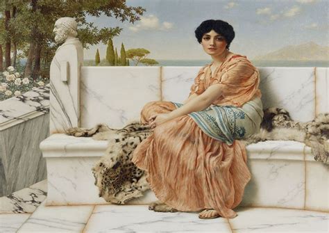 Godward John William Reverie In The Days Of Sappho Fine Art Print Poster Sizes A4 A3 A2 A1 004050