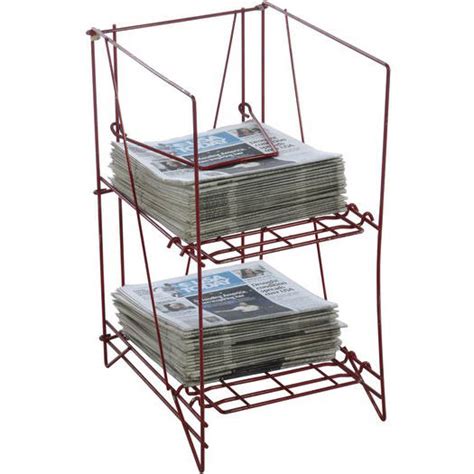 Newspaper Wire Rack 2 Shelf Red Air Designs