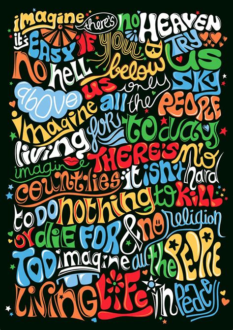 Imagine as written by john winston lennon. Imagine by John Lennon Poster | Song lyrics art ...