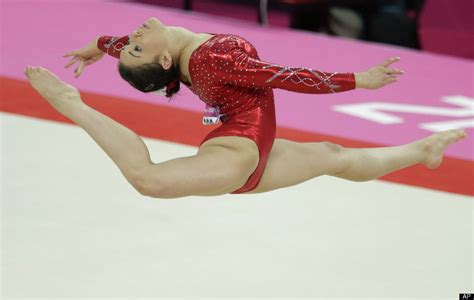 Canadian Gymnast Victoria Moors Performs On The Floor During The