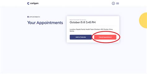 How To Cancel An Appointment Corigan Application