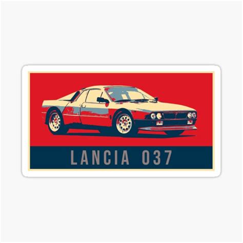 Illustration Pop Art Lancia 037 Sticker By Vikingzen Redbubble
