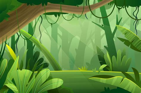 Free Vector Cartoon Jungle Background