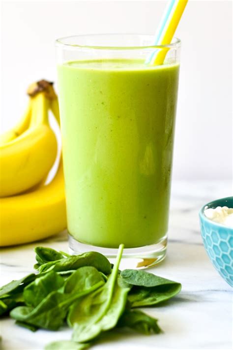 A Simple Summer Green Smoothie With Two Spoons