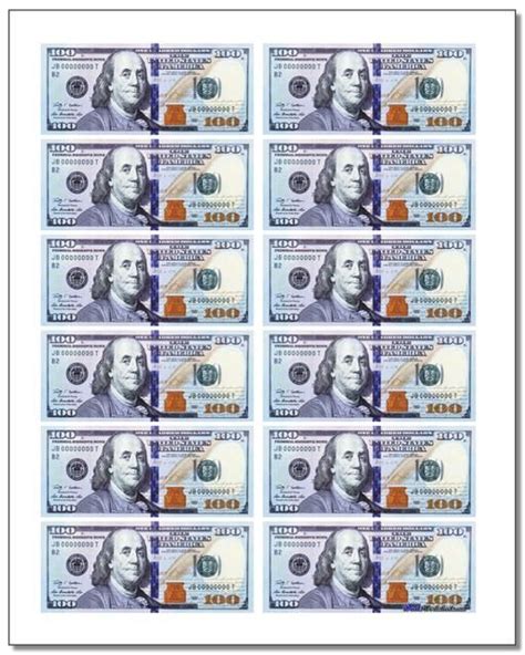 Printable 100 Dollar Bill Pdf