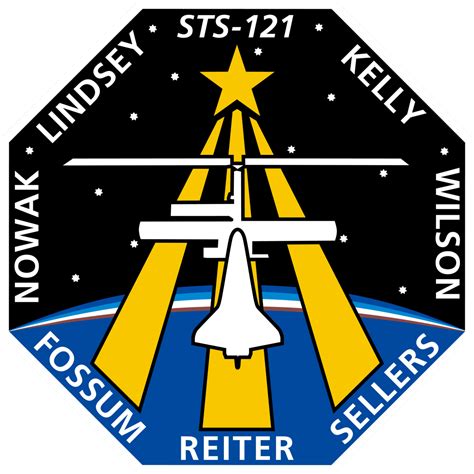 The Sts 121 Patch Depicts The Shuttle Docked With The Iss Overlaying