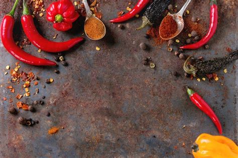 Premium Photo Spicy Background With Chili Peppers