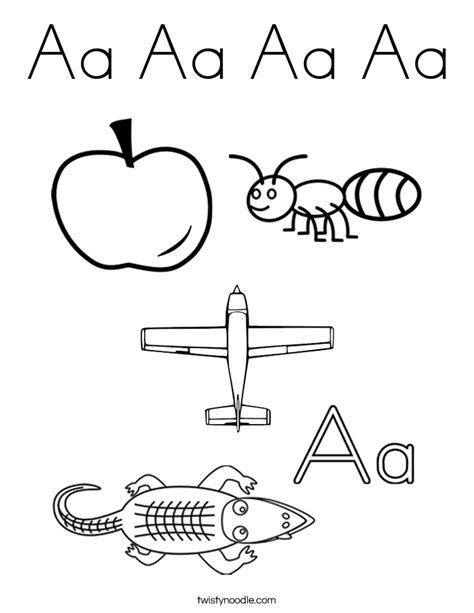 Letter Aa Coloring Pages At Free For Personal Use