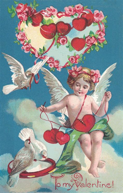Free Printable Vintage Valentines Day Postcards • Rose Clearfield