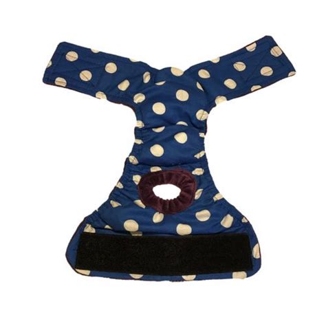 Barkertime White Polka Dot On Blue Premium Waterproof Dog Diaper