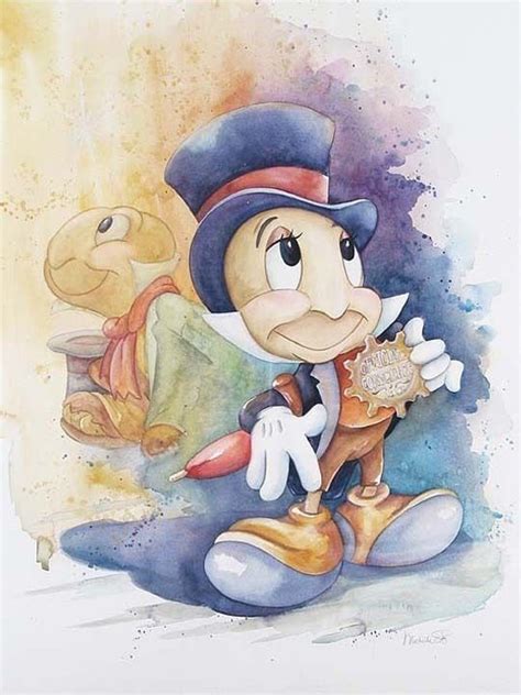 Jiminy Cricket Tinybytesme Disney Fine Art Disney Art Disney